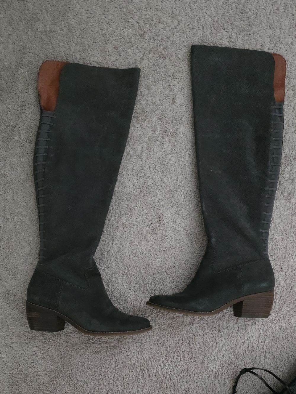 Tall Women's Leather Suede Over The Knee-High Boots
